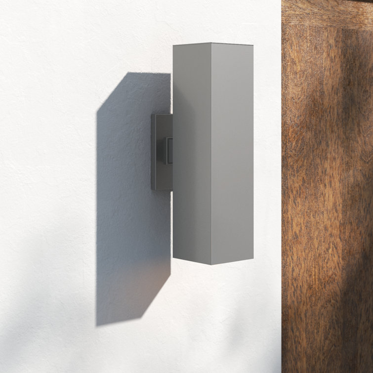 Nickel Rectangular Dual Light Outdoor Wall Sconce