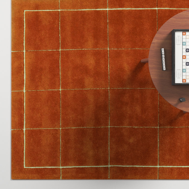 Mallory Rust and Light Brown Hand Tufted Wool Area Rug 8' x 10'