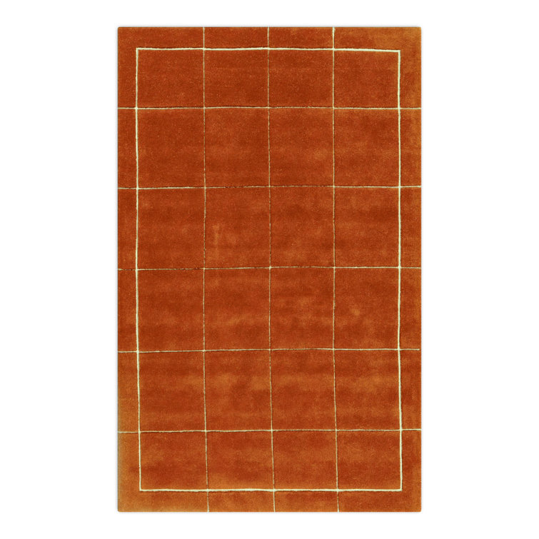 Mallory Rust and Light Brown Hand Tufted Wool Area Rug 8' x 10'