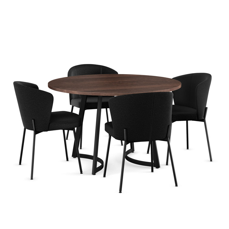 Joelle 4 - Person Solid Wood Top Double Pedestal Dining Set