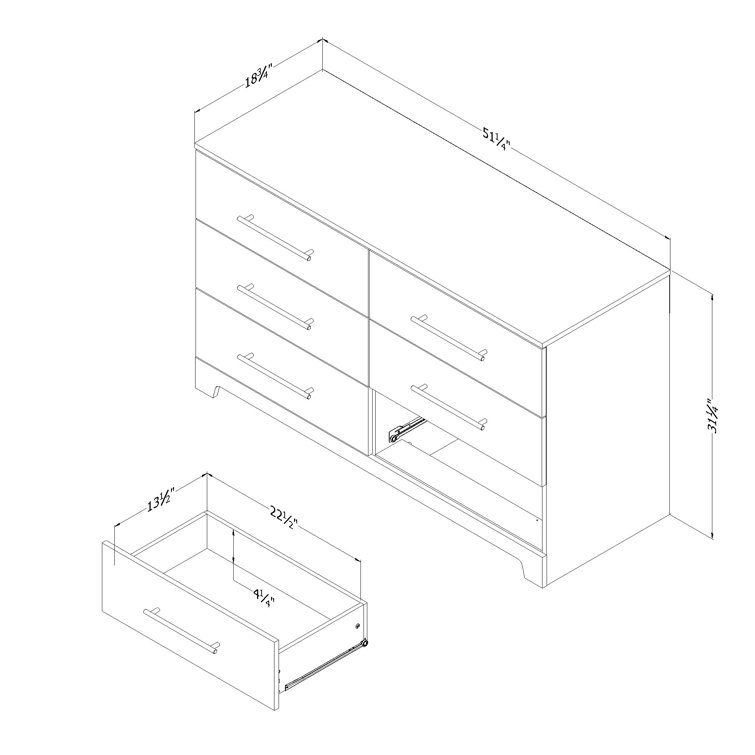 Rustic Oak Double Dresser with Extra Deep Drawers