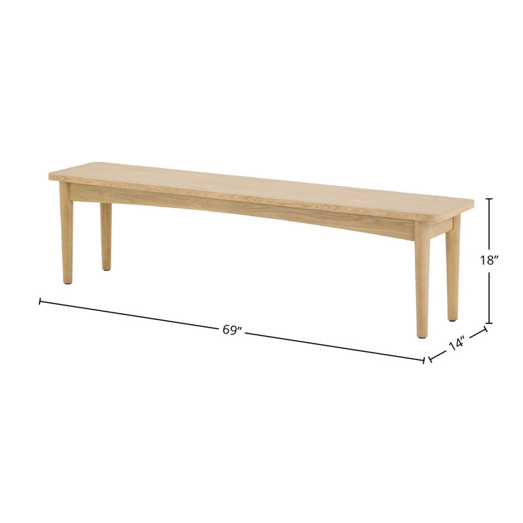 Lumina Natural Oak and MDF Dining Bench