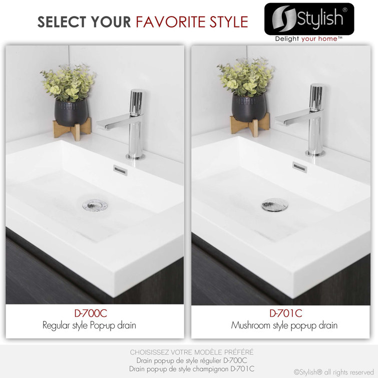 Polished Chrome Bathroom Sink Pop-Up Drain Set with Overflow