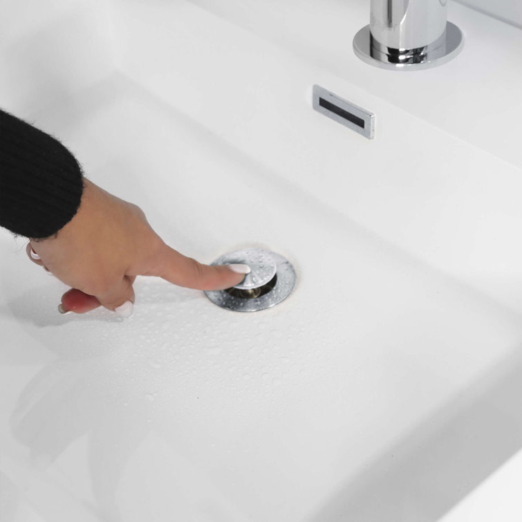 Polished Chrome Bathroom Sink Pop-Up Drain Set with Overflow