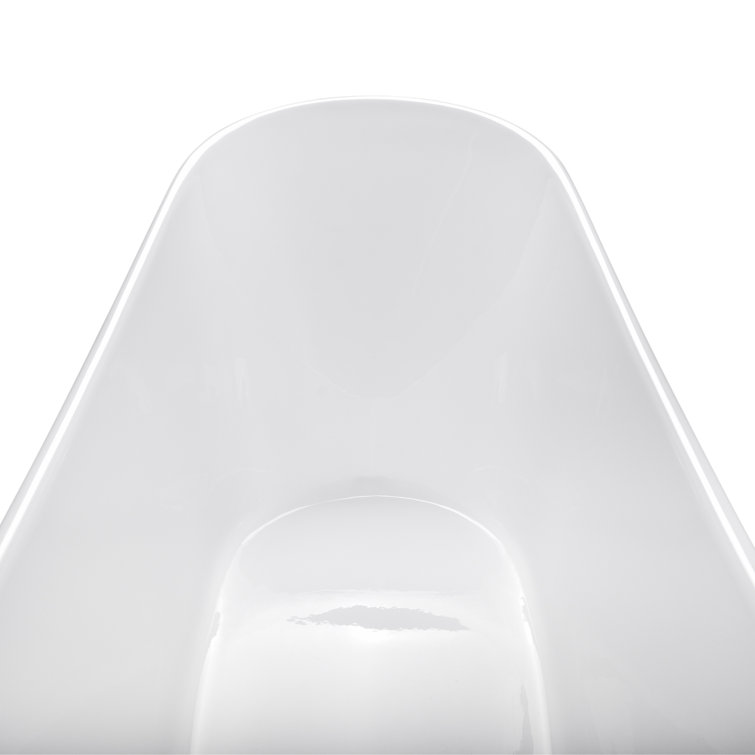 Glossy White Acrylic Freestanding Oval Soaking Bathtub