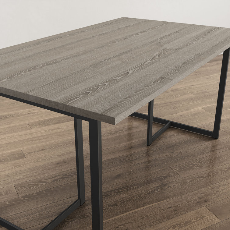 Mindy 5-Piece Brown Laminate Dining Set with Black Frame