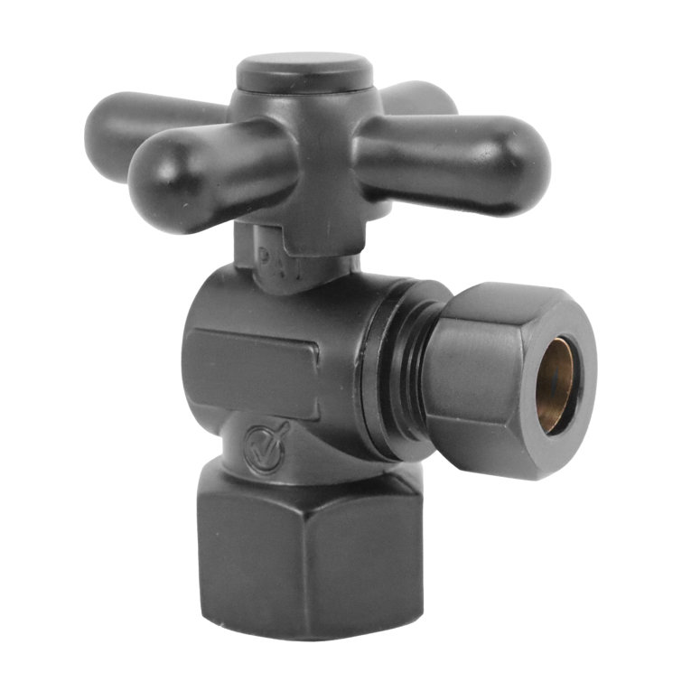 Matte Black 1/2" IPS x 3/8" OD Angle Stop Valve