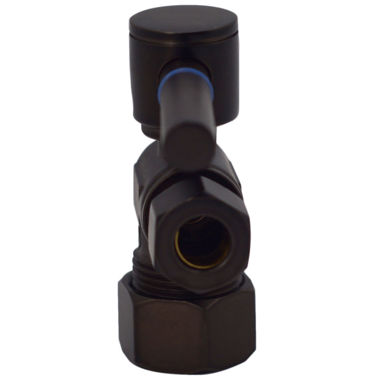 Matte Black 5/8" x 3/8" Angle Stop Valve with Lever Handle
