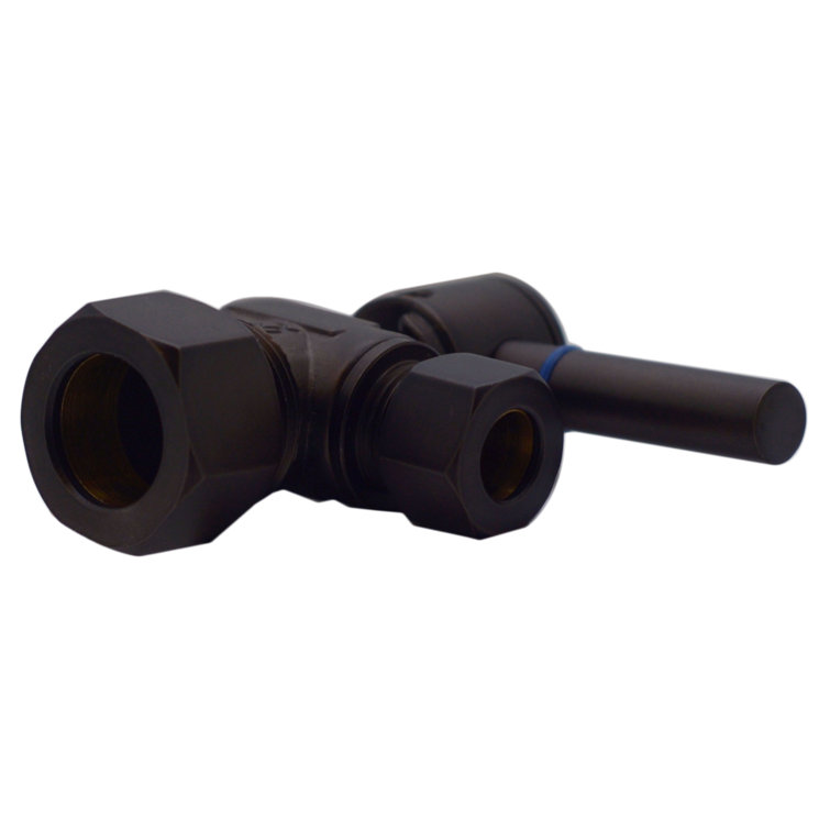 Matte Black 5/8" x 3/8" Angle Stop Valve with Lever Handle