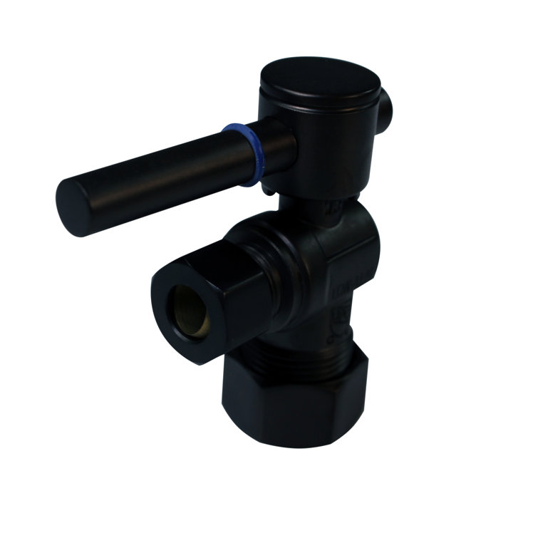 Matte Black 5/8" x 3/8" Angle Stop Valve with Lever Handle