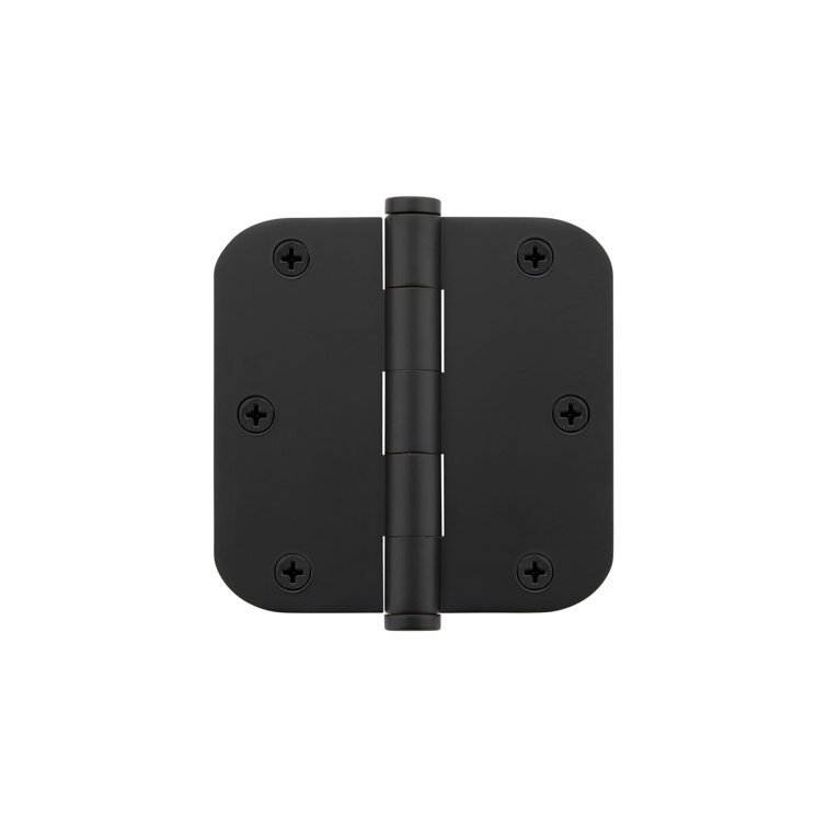 3.5" Matte Black Solid Brass Residential Door Hinge