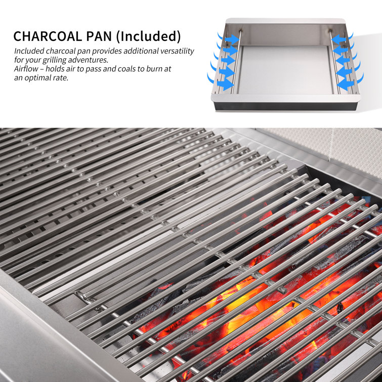Stainless Steel 6-Burner Propane Grill Island with Rotisserie and Refrigerator
