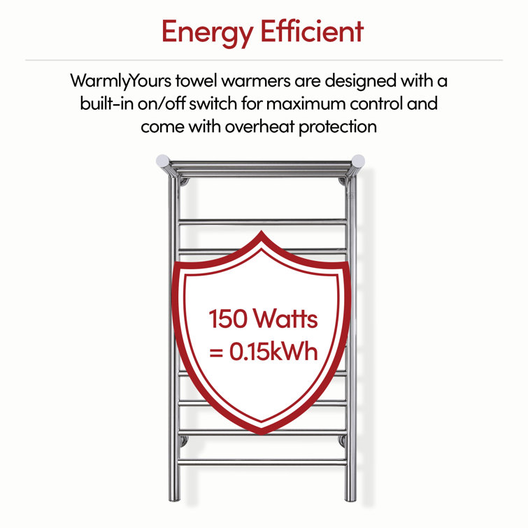 Summit Polished Stainless Steel Wall-Mounted Towel Warmer with Heated Shelf