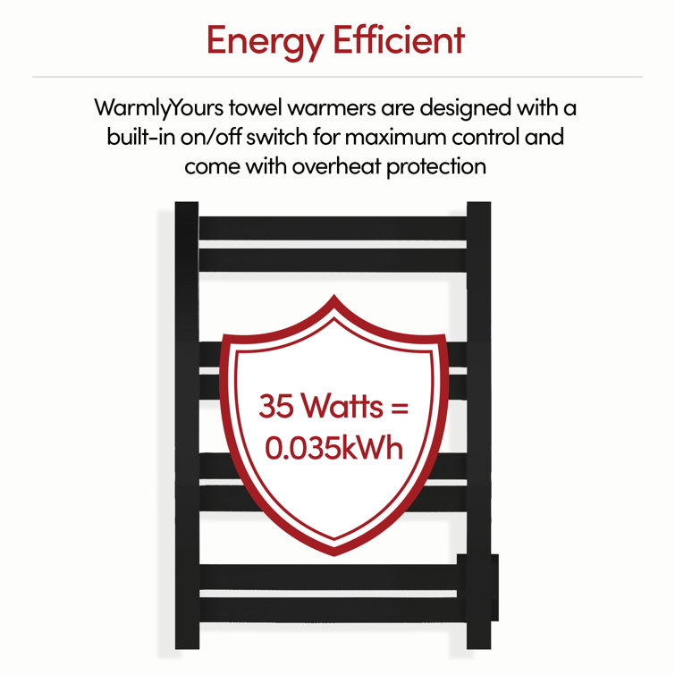 Maple 8-Bar Matte Black Stainless Steel Wall Mounted Towel Warmer