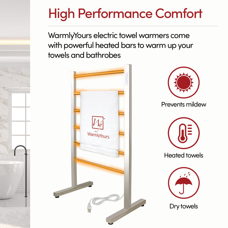 Ibiza Polished Stainless Steel Freestanding 6-Bar Towel Warmer
