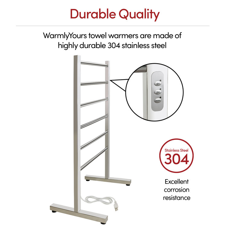 Ibiza Polished Stainless Steel Freestanding 6-Bar Towel Warmer
