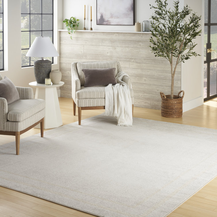 Ivory Gold Synthetic Easy Care Indoor/Outdoor Area Rug