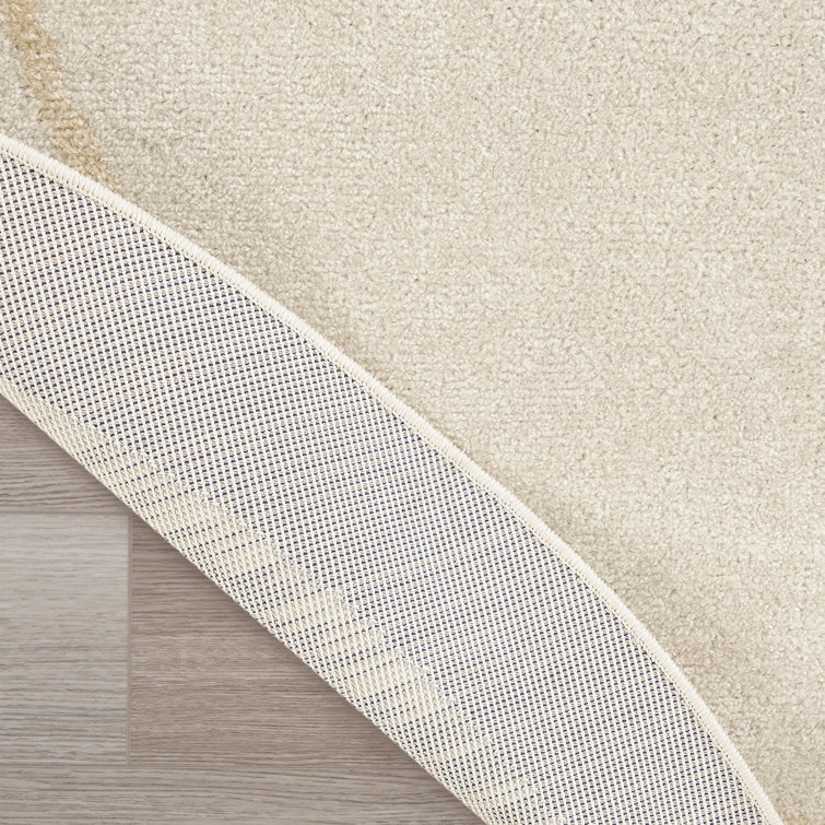 Ivory Round Synthetic Easy Care Indoor/Outdoor Rug