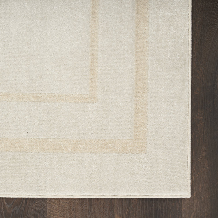 Ivory Gold Synthetic Easy Care Indoor/Outdoor Area Rug