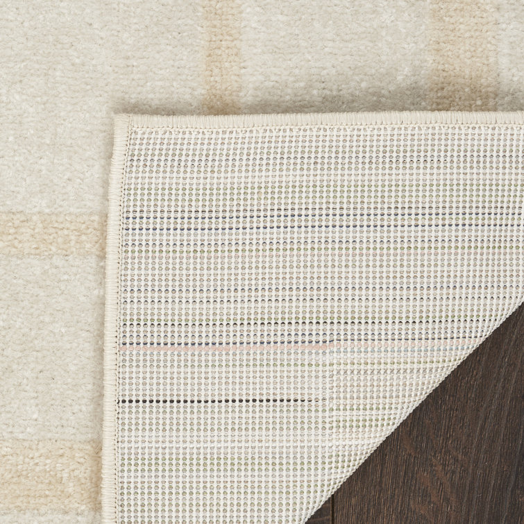 Ivory Gold Synthetic Easy Care Indoor/Outdoor Area Rug