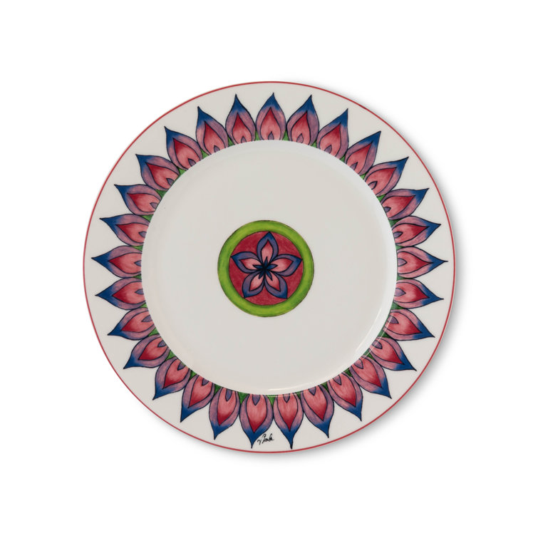 Calypso Porcelain Dinner Plate with Floral Design