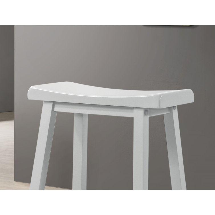 Alonzo White Wood Counter Height Dining Set with Ergonomic Stools