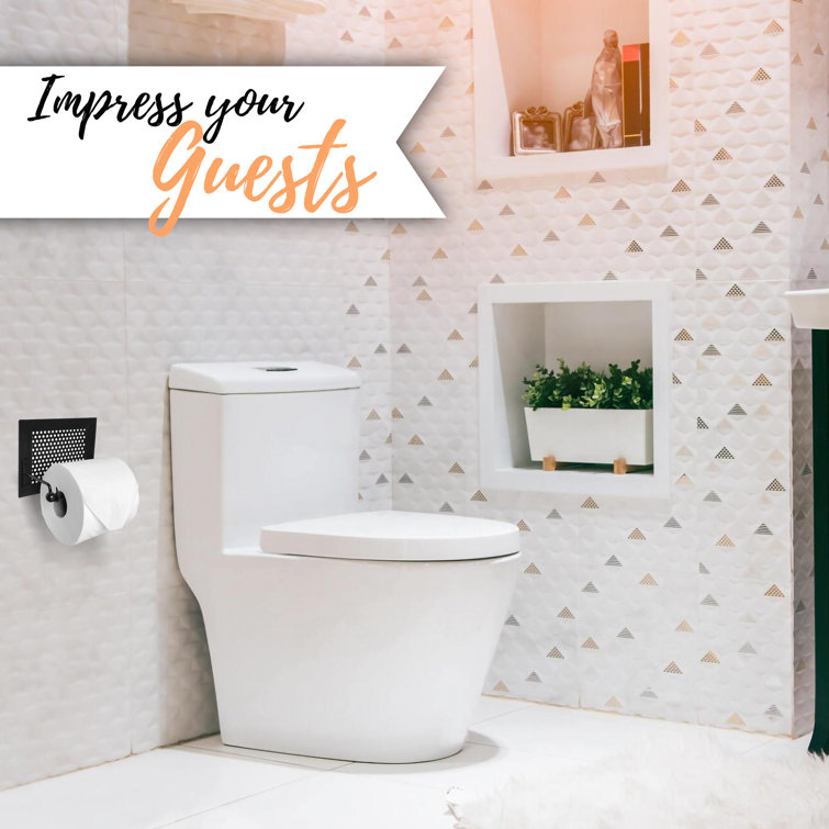 Black Metal Wall Mounted Rustic Toilet Paper Holder