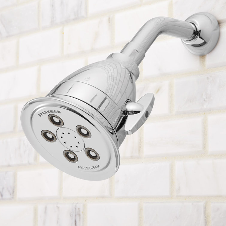 Polished Chrome Adjustable Shower Head with Filter and Jet Spray