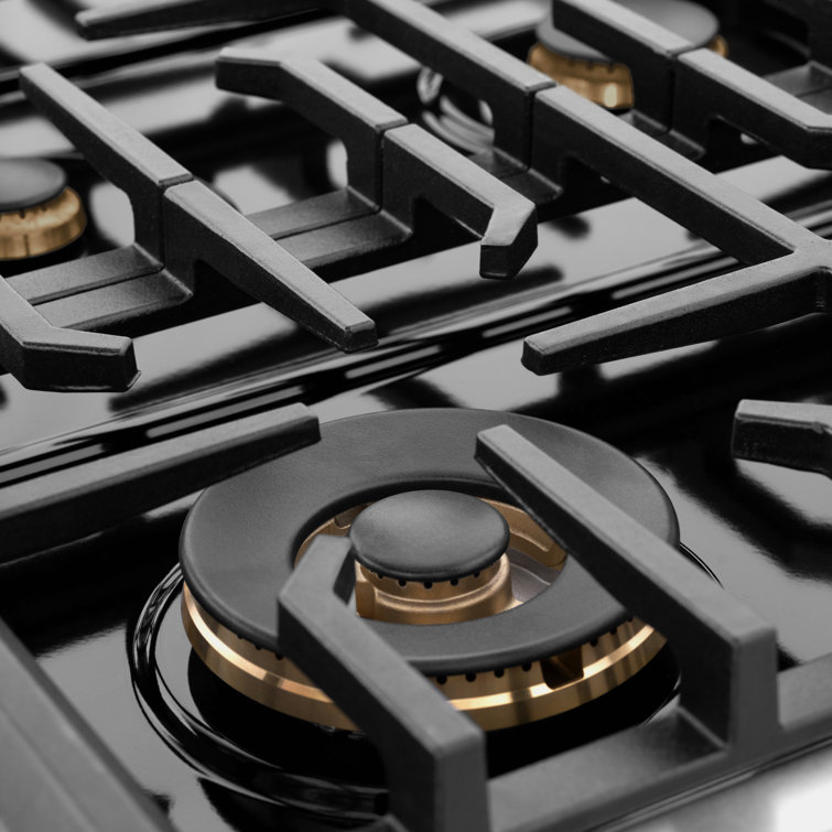 36" Stainless Steel Dual Fuel Range with Champagne Bronze Accents