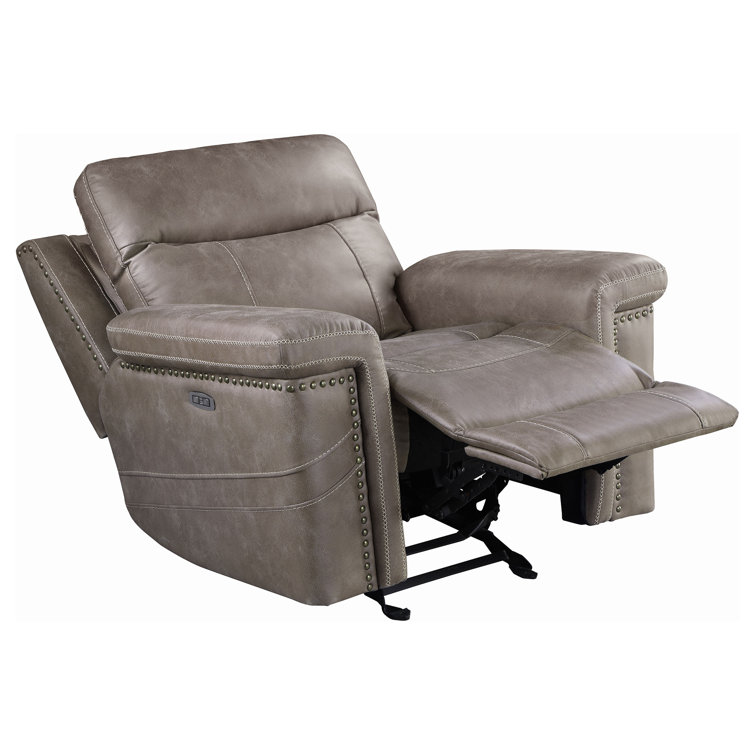Wixom Transitional 45'' Brown Microfiber Power Glider Recliner
