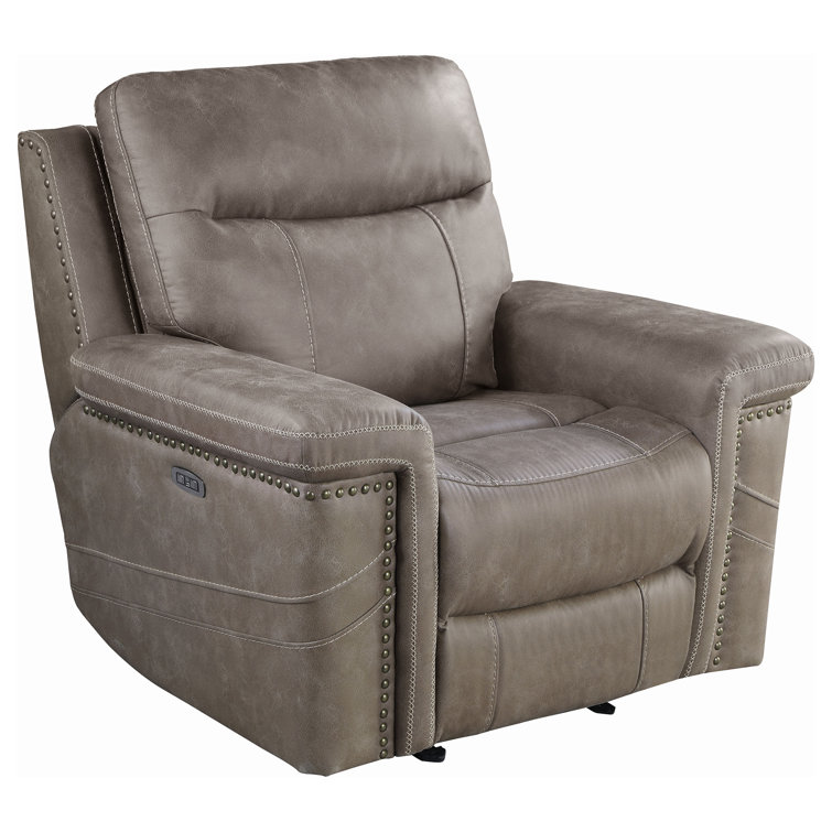 Wixom Transitional 45'' Brown Microfiber Power Glider Recliner