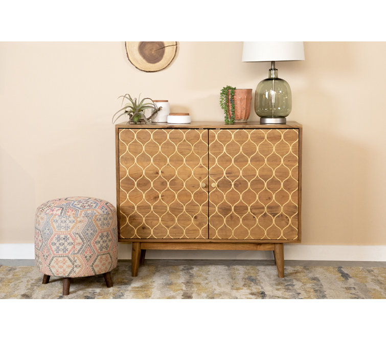 Lantana Transitional Brown 38'' Natural Wood Console Cabinet