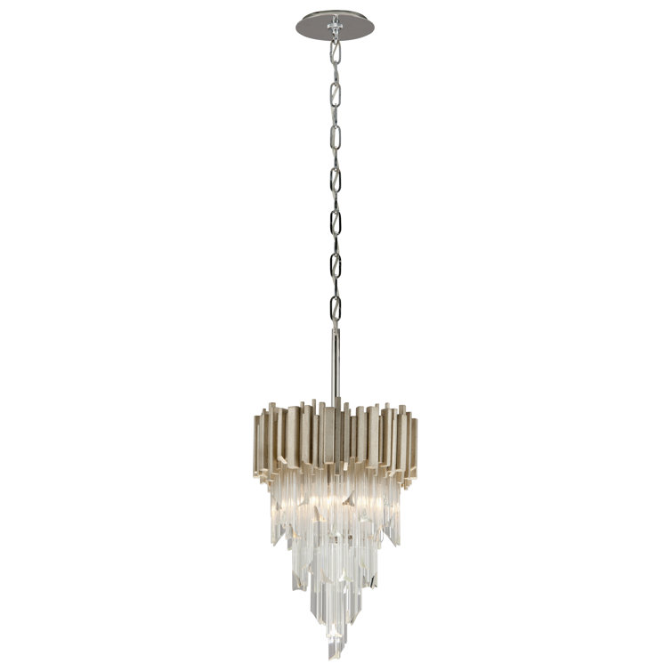 Mystique 3-Light Modern Silver Leaf Glass Pendant