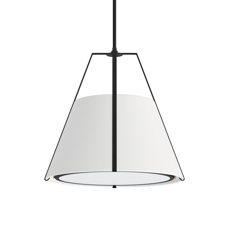 Black and White Adjustable Drum Pendant Light