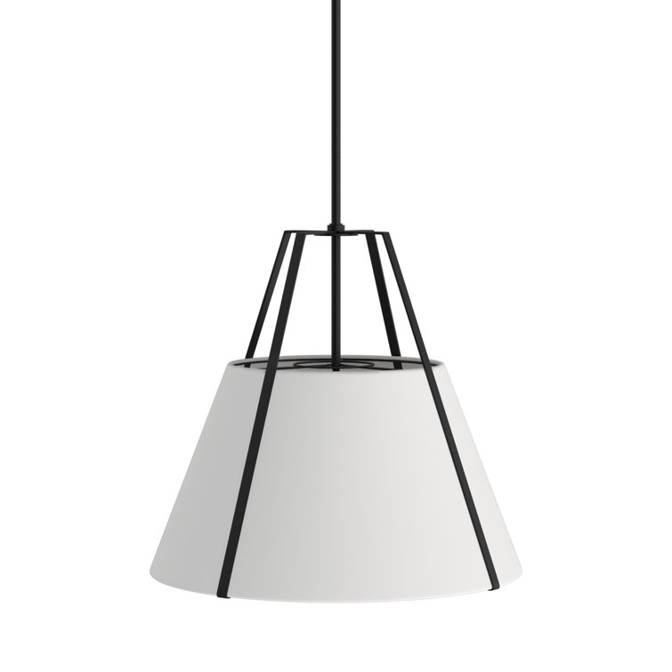 Black and White Adjustable Drum Pendant Light