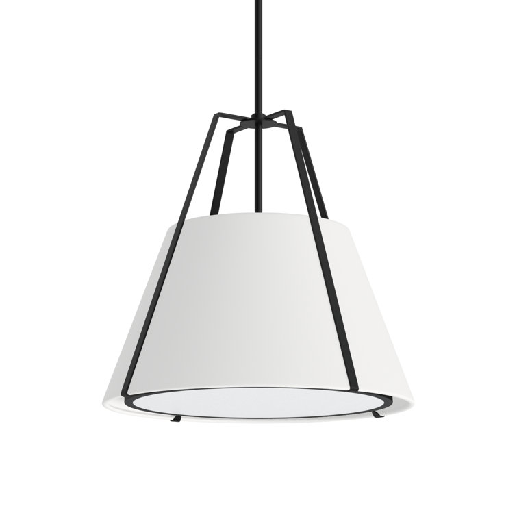 Black and White Adjustable Drum Pendant Light
