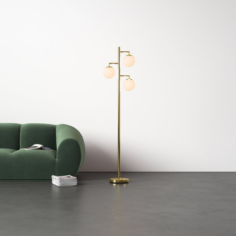 Darlington 66'' Gold and White Iron Floor Lamp
