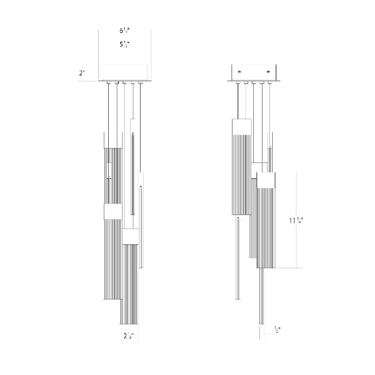 Brass and Aluminum 6-Light LED Indoor/Outdoor Pendant