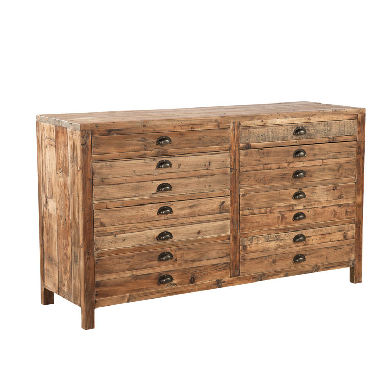 Farmhouse Brown Double Dovetail 6-Drawer Dresser