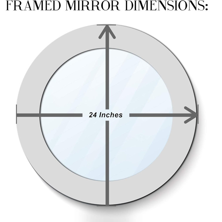 24-Inch Black Crackled Glass Mosaic Round Wall Mirror