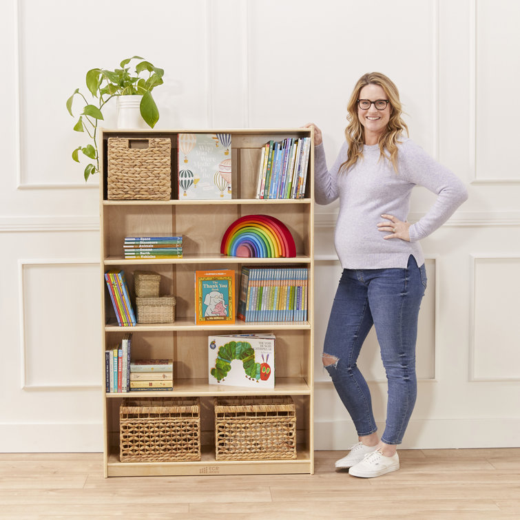 Adjustable Classic Birch Bookcase for Kids, 60in, Natural Brown