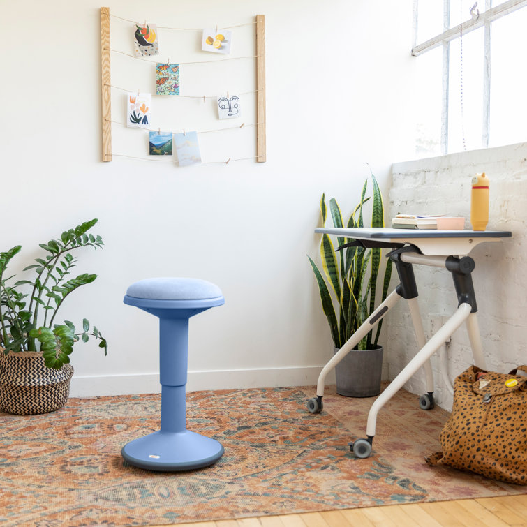 Powder Blue Cushioned Foam Adjustable Wobble Stool