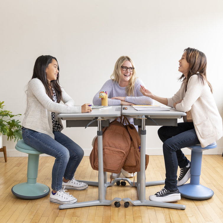 Powder Blue Cushioned Foam Adjustable Wobble Stool