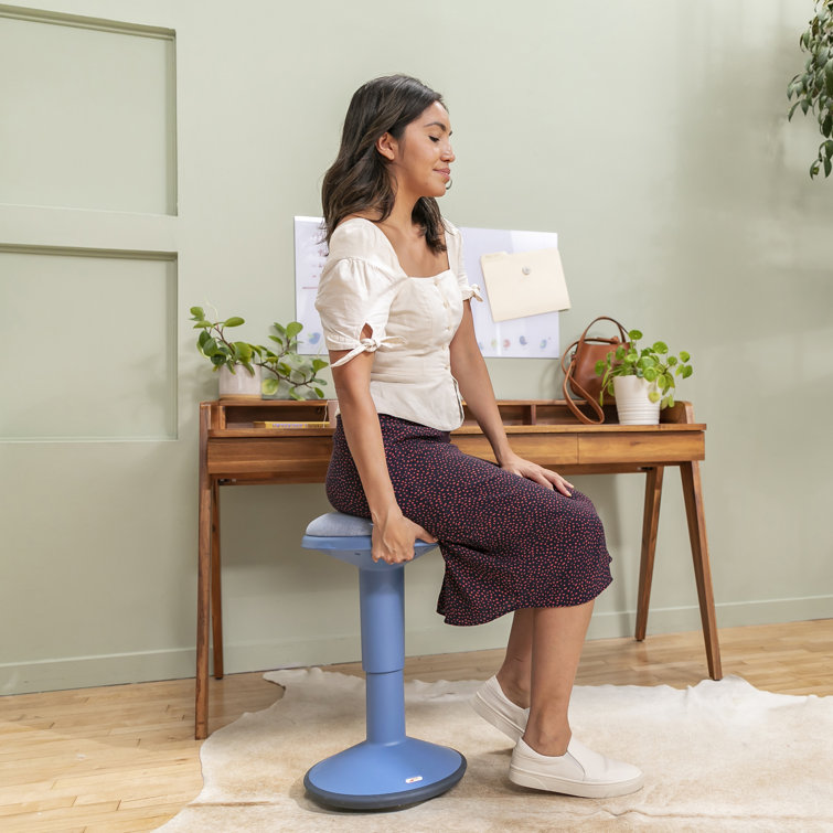 Powder Blue Cushioned Foam Adjustable Wobble Stool