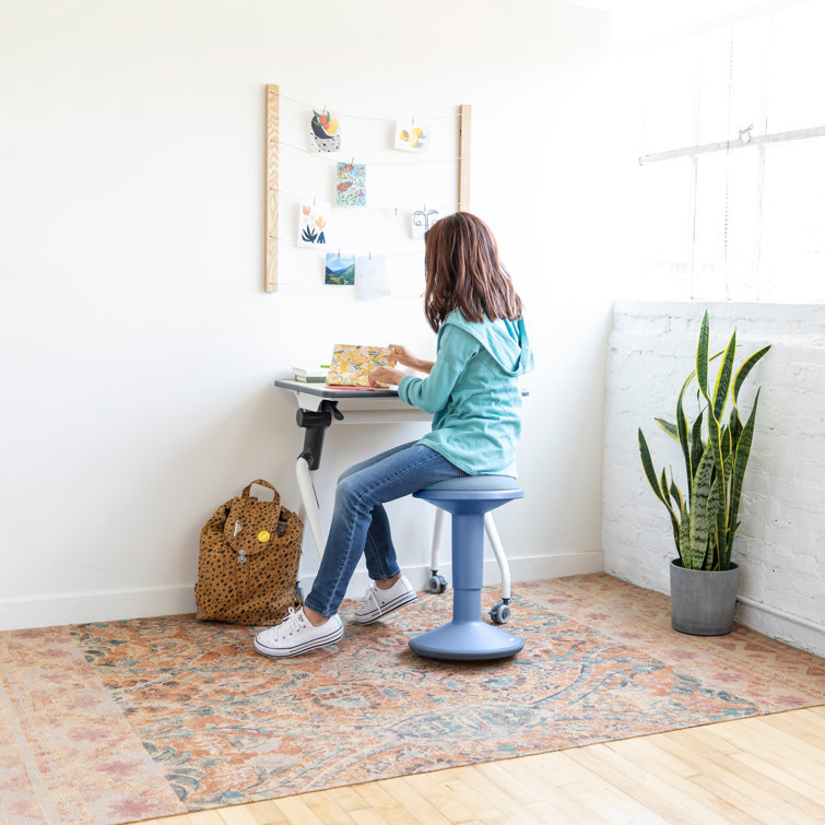 Powder Blue Cushioned Foam Adjustable Wobble Stool