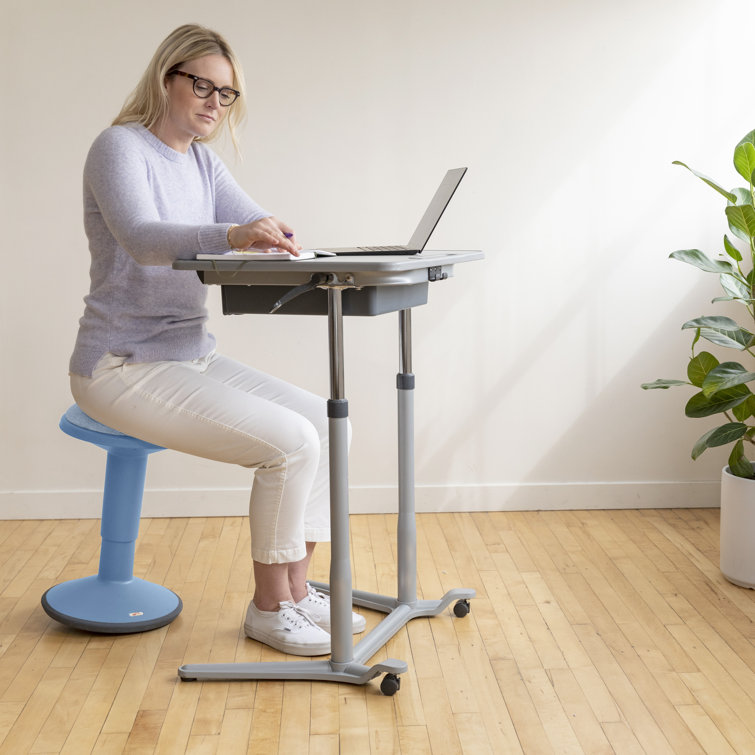 Powder Blue Cushioned Foam Adjustable Wobble Stool