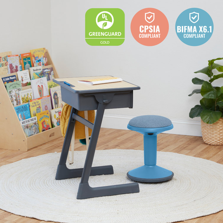 Powder Blue Cushioned Foam Adjustable Wobble Stool