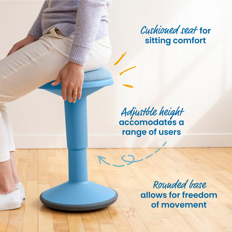 Powder Blue Cushioned Foam Adjustable Wobble Stool