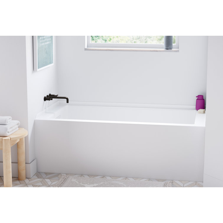 White Acrylic Alcove Bathtub with Integral Apron