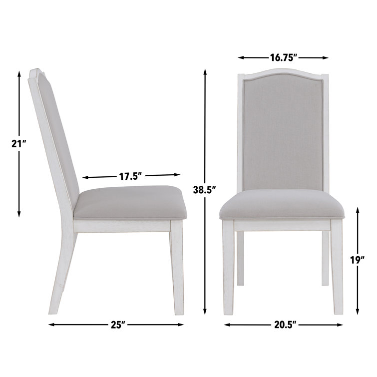 Antique White 54" Round Pedestal Dining Set with Upholstered Chairs